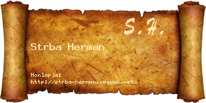 Strba Herman névjegykártya