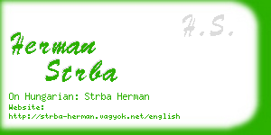 herman strba business card